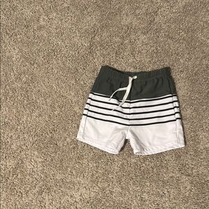 Kids Striped Green and White Shorts